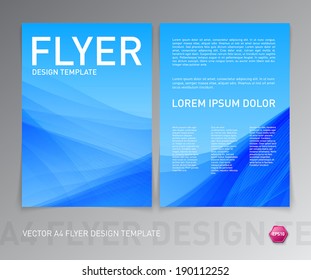 Abstract vector modern flyer / brochure design template. Smooth blue background.