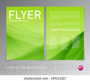 Abstract vector modern flyer / brochure design template. Smooth green background.