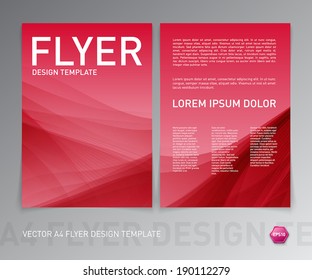 Abstract vector modern flyer / brochure design template. Smooth pink background.