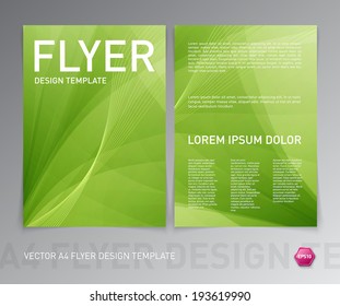 Abstract Vector Modern Flyer / Brochure Design Template. Smooth Green Background.