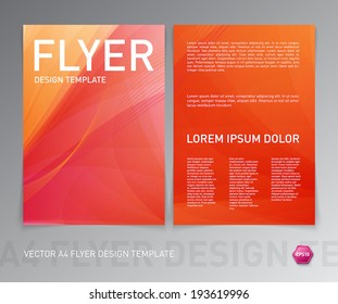 Abstract vector modern flyer / brochure design template. Smooth red background.