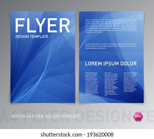 Abstract vector modern flyer / brochure design template. Smooth blue background.