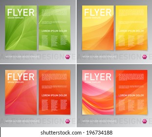 Abstract vector modern flyer / brochure design templates collection. Smooth colorful backgrounds.