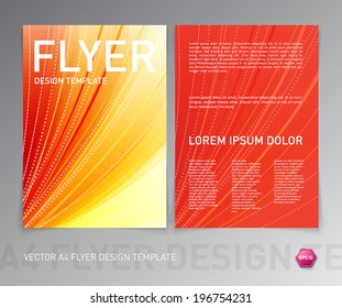 Abstract vector modern flyer / brochure design template. Smooth red and yellow background.