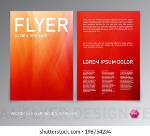 Abstract vector modern flyer / brochure design template. Smooth red background.