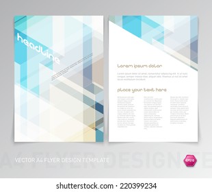 Abstract vector modern flyer / brochure design template with colorful geometric hi-tech background.