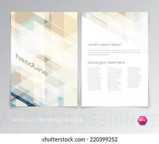 Plantilla de diseño de folleto/volante moderno de Vector Abstractas con fondo geométrico de alta tecnología sutil y ligero.