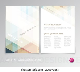 Abstract Vector Modern Flyer / Brochure Design Template With Light And Subtle Geometric Hi-tech Background.