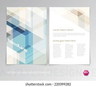 Abstract vector modern flyer / brochure design template with colorful geometric hi-tech background.