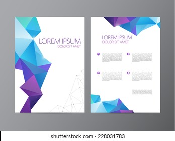 Abstract vector modern flyer / brochure design templates with colorful geometric triangular background