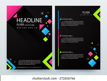 Abstract vector modern flyer / brochure design templates  with Black backgrounds