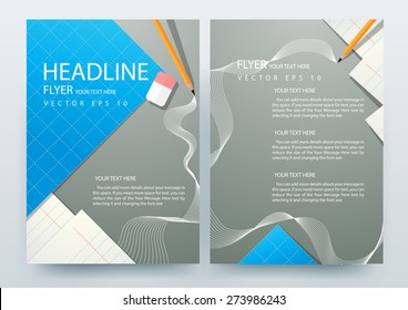 Abstract vector modern flyer  brochure design templates  with stationery paper background