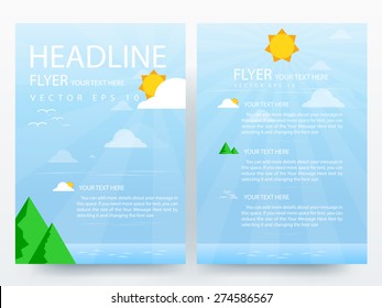 Abstract vector modern flyer  brochure design templates  with summer background