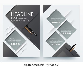 Abstract vector modern flyer  brochure design templates  with stationery paper background  size a4 