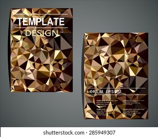 Abstract vector modern flyer / brochure design templates with  geometric triangular background