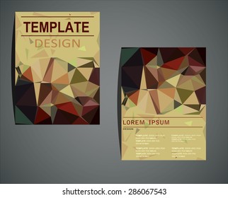 Abstract vector modern flyer / brochure design templates with  geometric triangular background