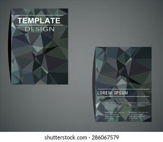 Abstract vector modern flyer / brochure design templates with  geometric triangular background