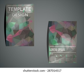 Abstract vector modern flyer / brochure design templates with geometric triangular background