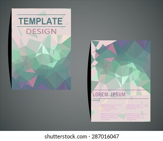 Abstract vector modern flyer / brochure design templates with geometric triangular background