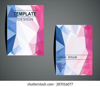 Abstract vector modern flyer / brochure design templates with geometric triangular background