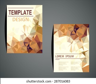 Abstract vector modern flyer / brochure design templates with geometric triangular background