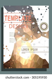 Abstract vector modern flyer / brochure design template with geometric triangular background