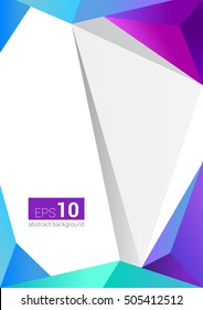 Abstract vector modern flyer / brochure / letter / blank / cover / letterhead design template with colorful geometric triangular background. Polygonal illustration for corporate identity