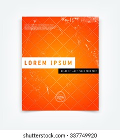 Abstract vector modern flyer / cover design template with old scratched vintage look. Old used weathered texture. 