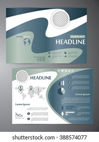 Abstract vector modern flyer half fold brochure, booklet, annual report, design templates with white background in size a4.