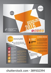 Abstract vector modern flyer half fold brochure, booklet, annual report, design templates with white background in size a4.