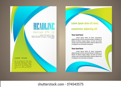 Abstract vector modern flyers brochure, booklet, annual report, design templates with white background in size a4.