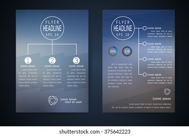 Abstract vector modern flyers brochure, booklet, annual report, design templates with blur background in size a4.