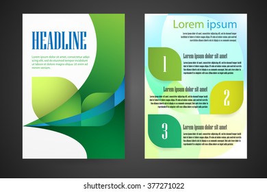 Abstract vector modern flyers brochure, booklet, annual report, design templates with white background in size a4.