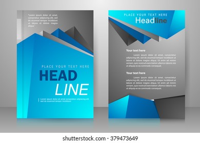 Abstract vector modern flyers brochure, booklet, annual report, design templates with black background in size a4.