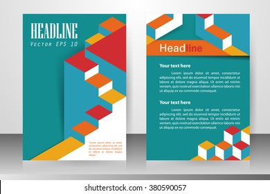 Abstract vector modern flyers brochure, booklet, annual report, design templates with green background in size a4.