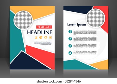 Abstract vector modern flyers brochure, booklet, annual report, design templates with white background in size a4.