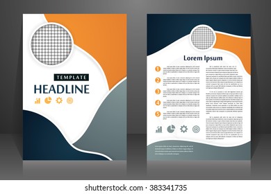 Abstract vector modern flyers brochure, booklet, annual report, design templates with white background in size a4.
