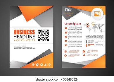 Abstract vector modern flyers brochure, booklet, annual report, design templates with white background in size a4.