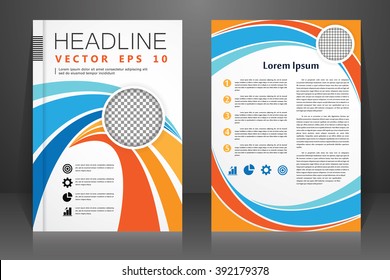 Abstract vector modern flyers brochure, booklet, annual report, design templates with white background in size a4.