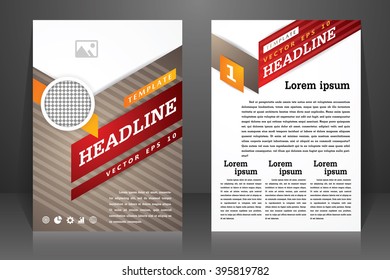 Abstract vector modern flyers brochure, booklet, annual report, design templates with white background in size a4.