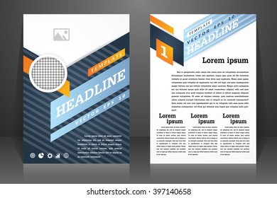 Abstract vector modern flyers brochure, booklet, annual report, design templates with white background in size a4.