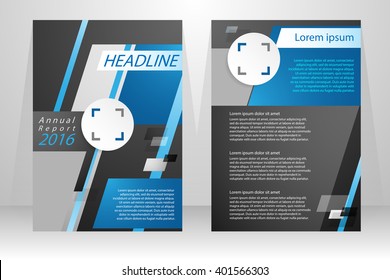 Abstract vector modern flyers brochure, booklet, annual report, design templates with black background in size a4.