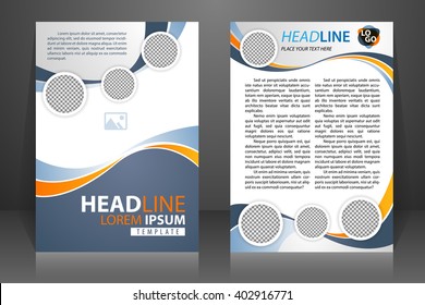Abstract vector modern flyers brochure, booklet, annual report, design templates with white background in size a4.
