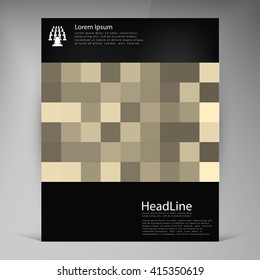 Abstract vector modern flyers brochure. Business brochure flyer design layout template in A4. Squares 
