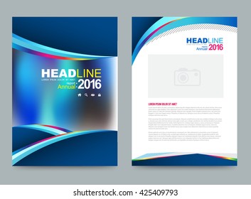 Abstract vector modern flyers brochure, annual report, design templates, stationery with blue background in size a4. Vector illustration.