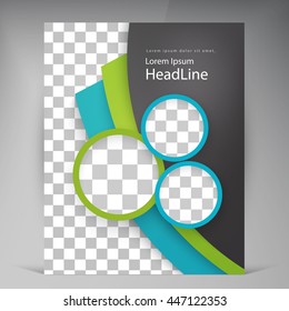Abstract vector modern flyers brochure. Business brochure flyer design layout template in A4 circles