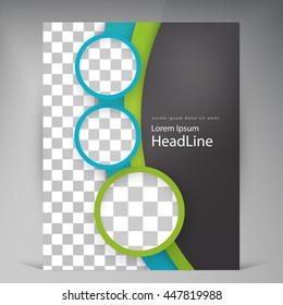 Abstract Vector Modern Flyers Brochure. Business Brochure Flyer Design Layout Template In A4 Circles