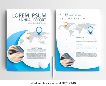 Abstract vector modern flyers brochure / annual report /design templates / stationery with white background in size a4