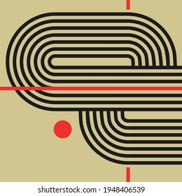Abstract vector modern geometric background with lines. Minimalistic style.