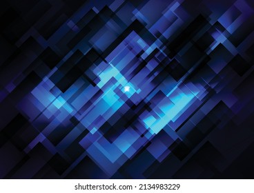 Abstract vector modern geometric shapes on dark blue background. Geometric vector background. illustration vector design background